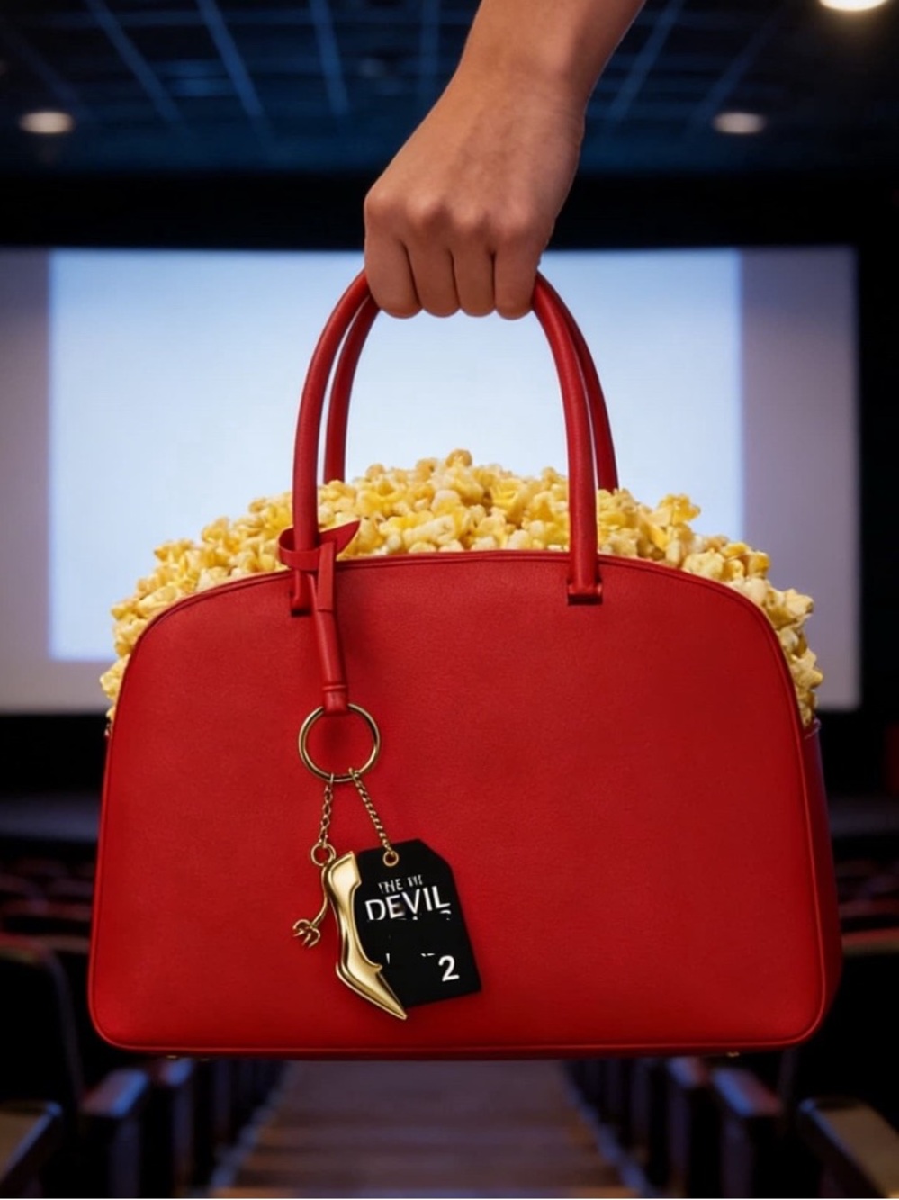 The Devil wears Prada2 Handbag /Popcorn  Bucket with Charm NWT